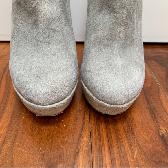 Alexandre Birman Gray Suede Platform Heeled Booties size 6 - Picture 8 of 12